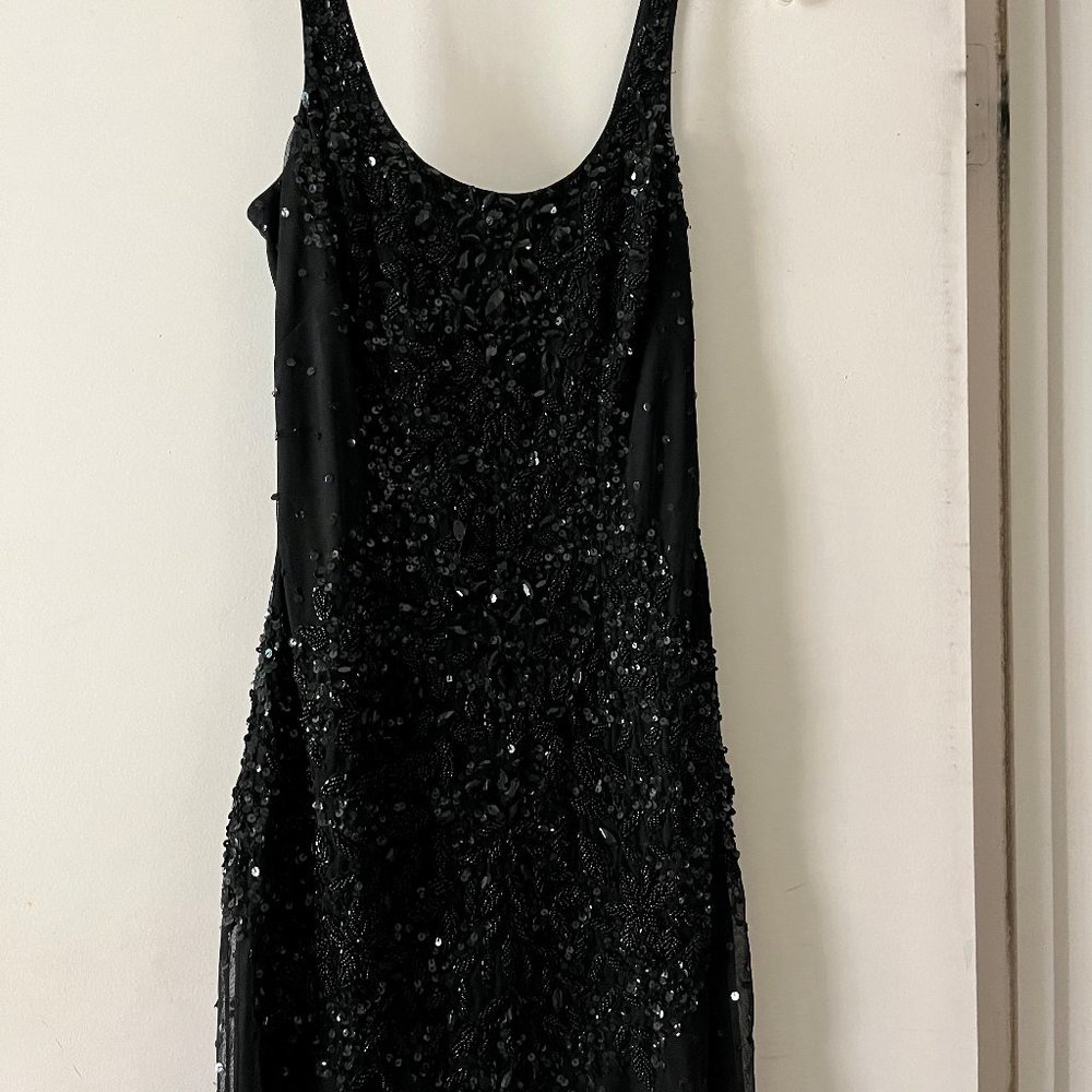 Black beaded tank dress